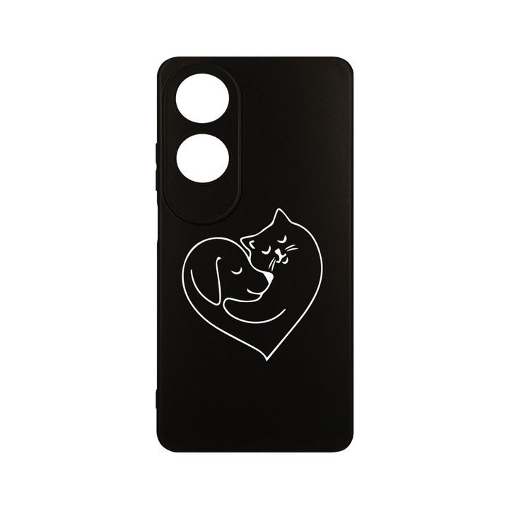 Husa BestCase® Slim SIlicon 0.8MM, съвместим с OPPO A60, Dog And Cat Love, Защита на камерата, Устойчив на износване, c-B 739