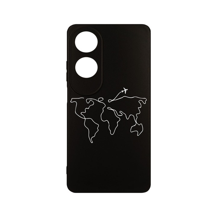 Husa BestCase® Slim SIlicon 0.8MM, съвместима с OPPO A60, Пътуване, Защита на камерата, Устойчива на износване, c-B 733
