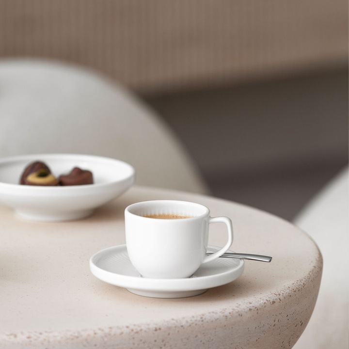 Ceasca espresso cu farfurie Afina, Villeroy&Boch, portelan premium, 50 ml, 11, 5 cm-436121/436138