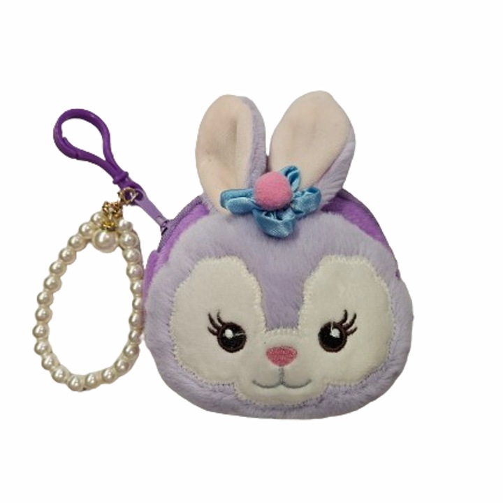 Jucarie iepuras, tip geanta, plus, violet, 12x10 cm