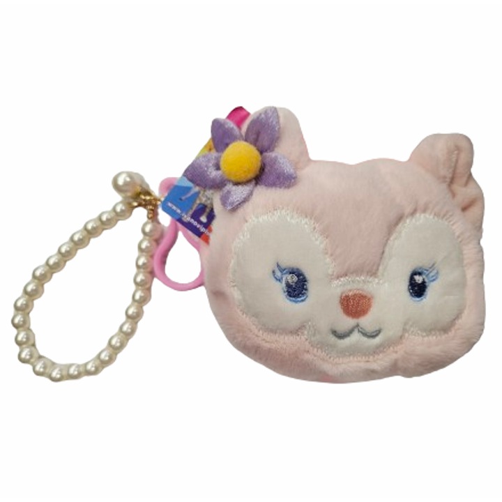 Играчка Коте, Тип чантичка, Плюшено, Розов, 12х10 см