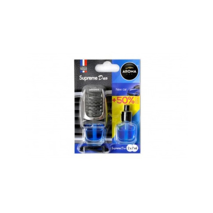 Odorizant auto Aparat Aroma Car Supreme Slim New Car + rezerva