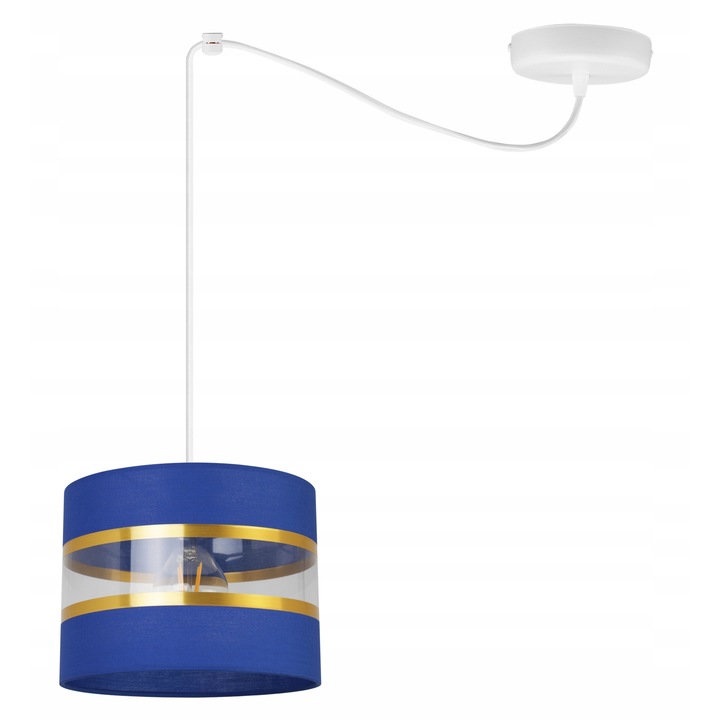 Csillár, LightHome, Spider Elegance arany, szövet, 1 állítható kar, fehér/arany/kék, 200 cm