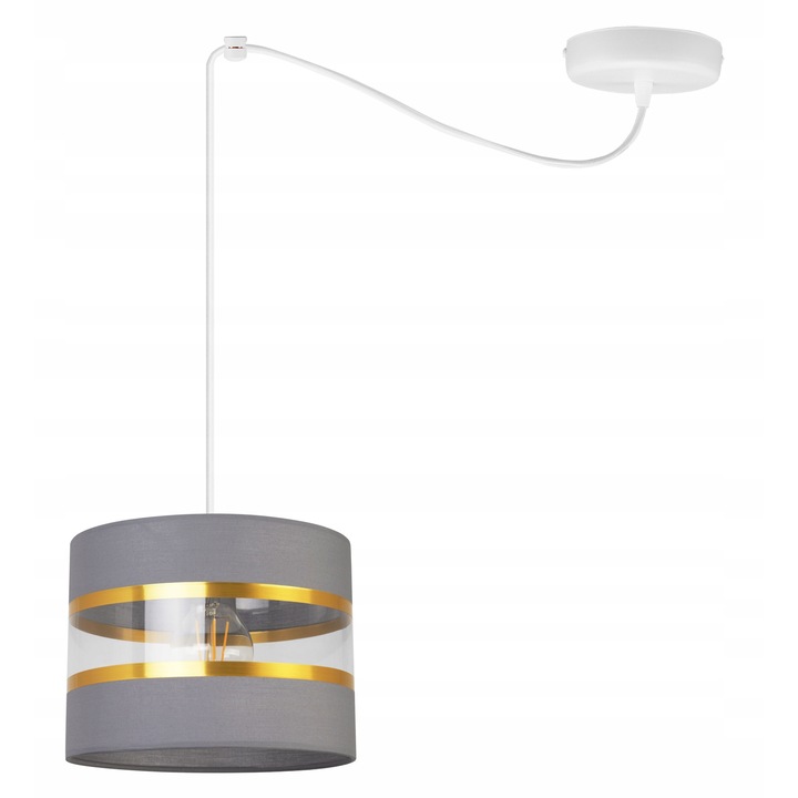 Csillár, LightHome, Spider Elegance arany, szövet, 1 állítható kar, fehér/arany/szürke, 200 cm