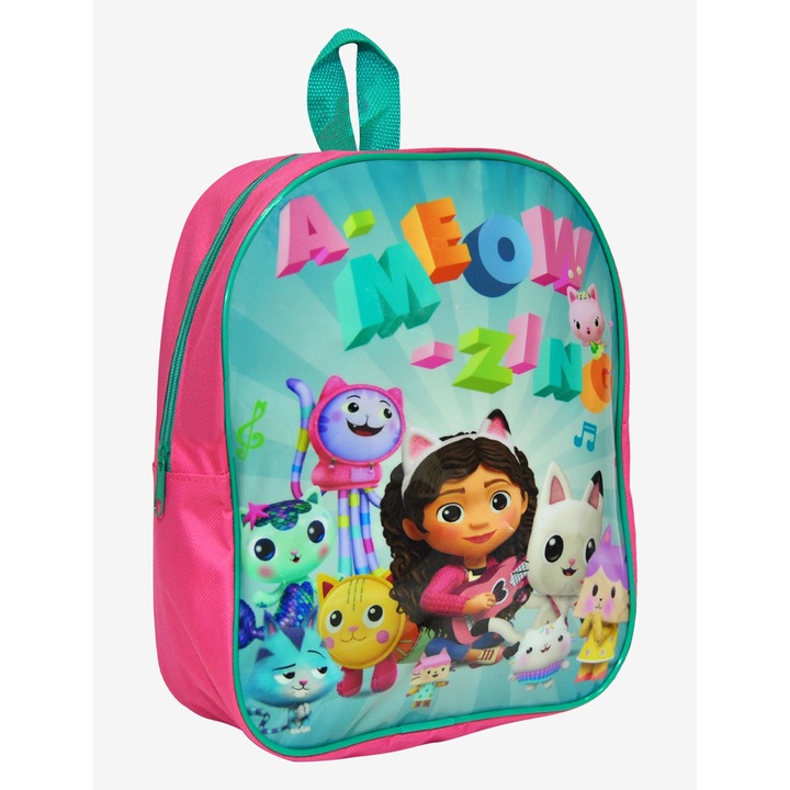 Ghiozdan multicolor, 29 cm, bretele ajustabile, Gabby's Dollshouse