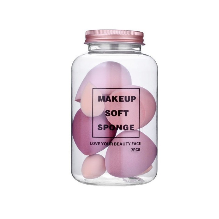 Set 7 bureti de machiaj, Rose Cream Duo, ECARLA