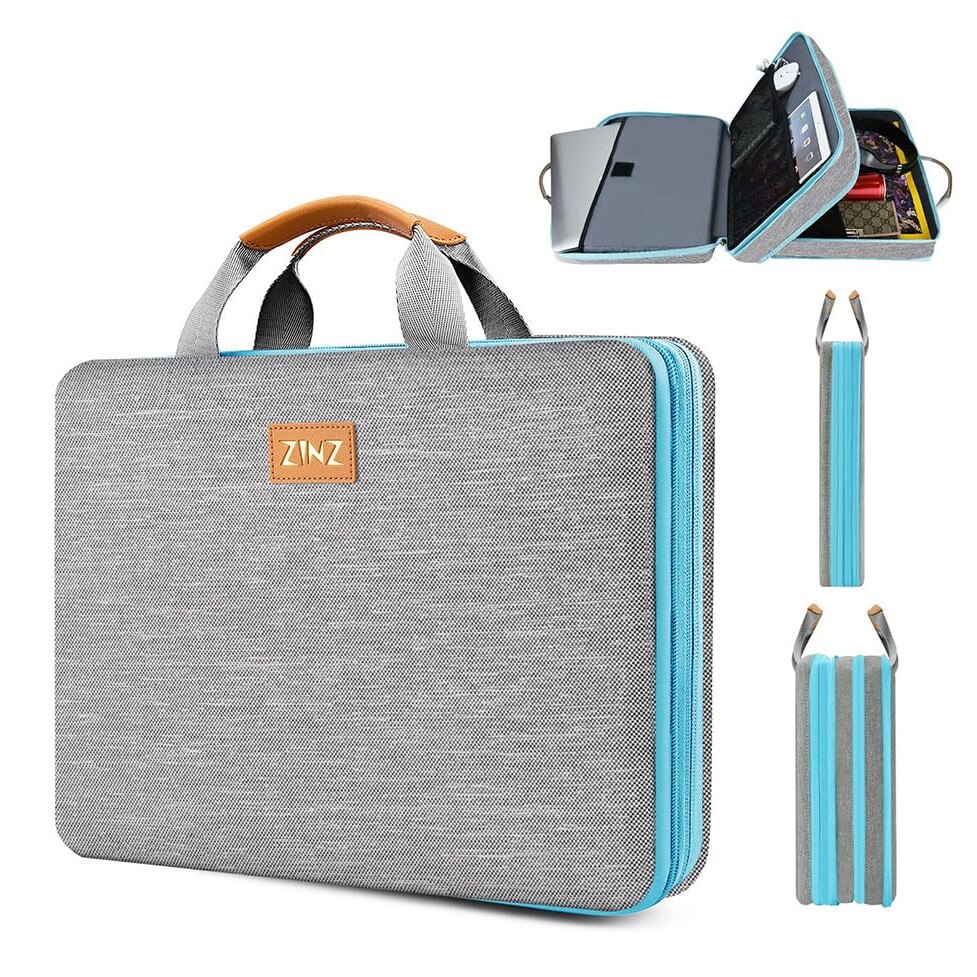Husa Laptop, ZINZ, Protectie 360, Rezistenta la Apa, Gri, 15.6 inch
