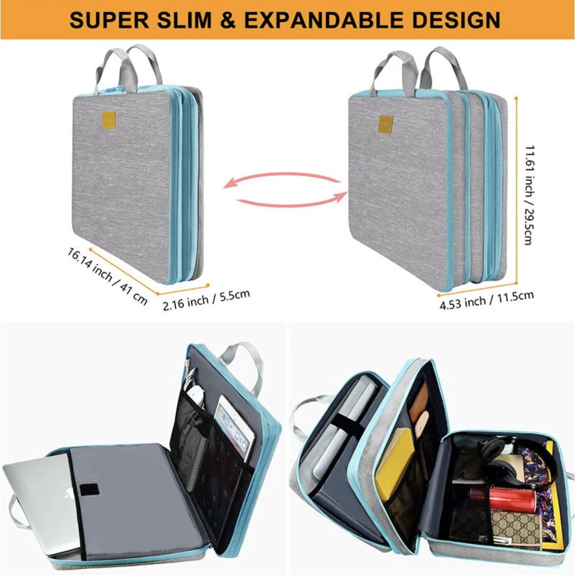 Husa Laptop, ZINZ, Protectie 360, Rezistenta la Apa, Gri, 15.6 inch