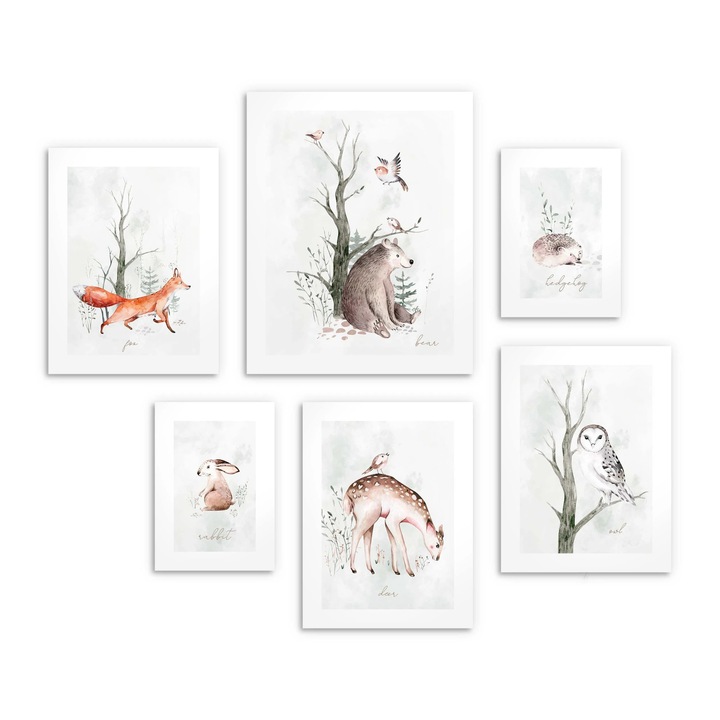 XXL постери за стена в детската стая: Горски животни