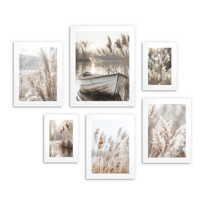 XXL бохо постери за стена в хола: Trastie лодка бежов лак