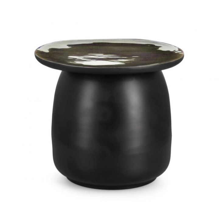 Masuta otel negru lemn maro Zainab 45x38 cm