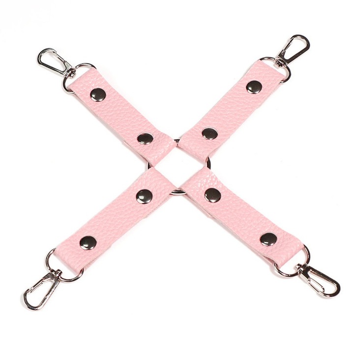 Curea BDSM, nylon, ajustabil, roz