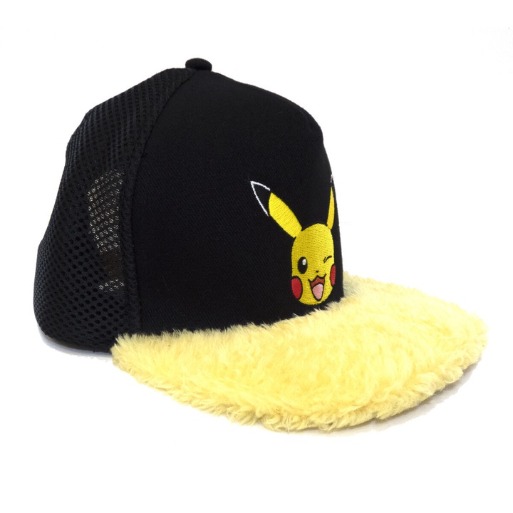 Sapca Pokemon, Unisex, Bumbac, One Size, Negru/Galben
