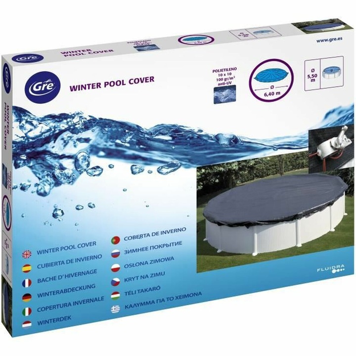 Husa piscina GRE, polietilena, rezistenta UV, negru, Diametru 4,6m