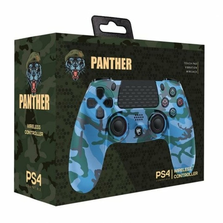 Telecomanda Gaming, INDECA Panther CT323, albastru, pentru PlayStation 4