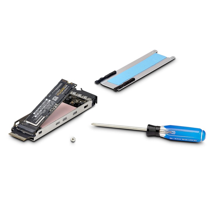 Placa PCI SSD M.2 Startech, conexiune PCIe, LED functional, negru/argintiu