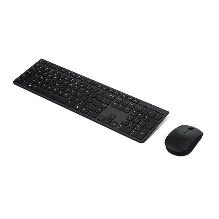 Tastatura/mouse fara fir, Lenovo, SLIM COMBO II ES MC00011728, Negru