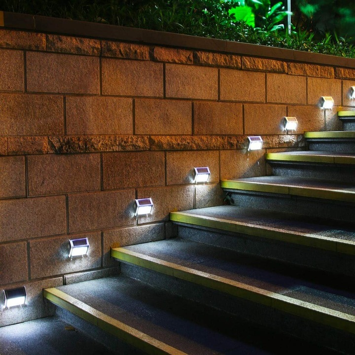 Set 2 corpuri de iluminat Lumisky Wally W8, LED, inoxidabil, alb, 1W, IP44