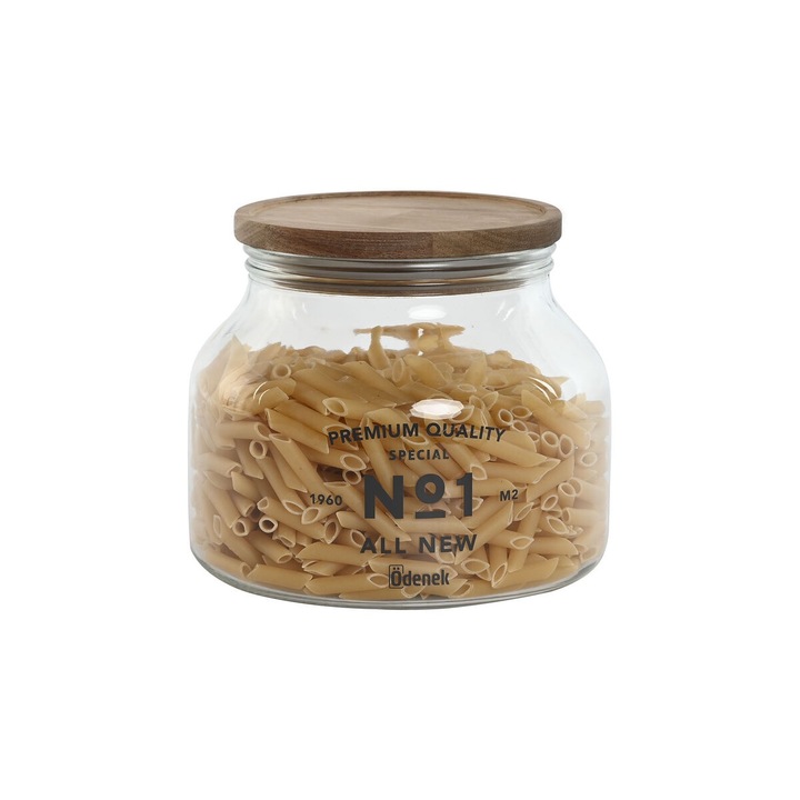 Set 3 Cutii Alimentare Home Esprit, Cristal Acaju Natural, 1,5L 2L 3L, 16x16x21cm