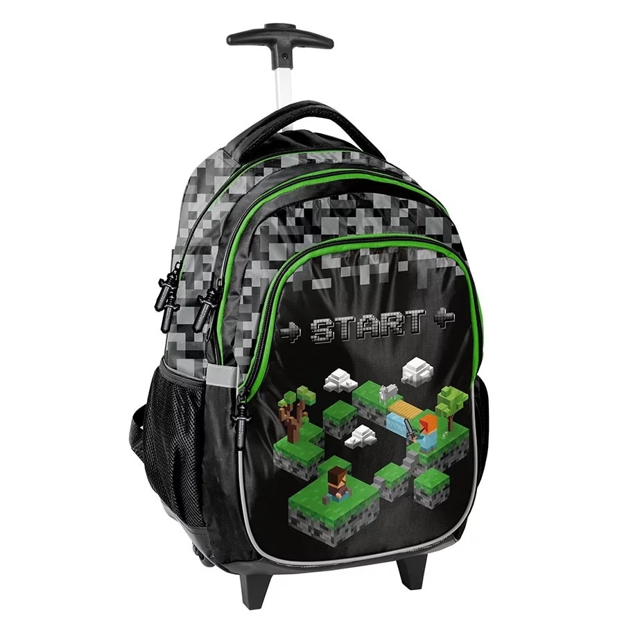 FLIP & DRAW 【2LP】 GREEN ASSASSIN DOLLAR Ghiozdan Tip Troler pentru scoala, penar, sac pentru pantofi