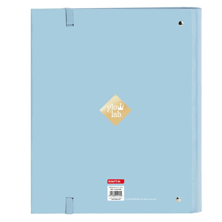 Glow Lab Cisnes gyűrűs iratgyűjtő, 4 gyűrűs, kemény borítós, kék, 27x32x3,5cm