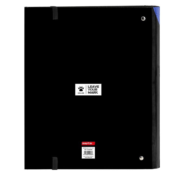 Папка Kelme Royal, 4 ринга, черна, 27x32x3.5см