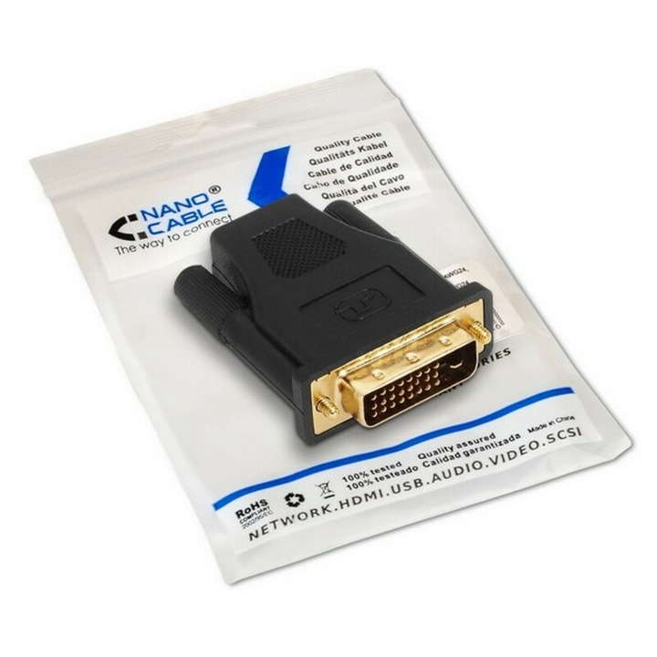 Adaptor DVI-D la HDMI NANOCABLE 10.15.0700, negru