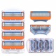 4 db borotvapenge készlet, kompatibilis a Gillette Fusionnal, rozsdamentes acél, 5 rétegű, narancs