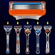 4 db borotvapenge készlet, kompatibilis a Gillette Fusionnal, rozsdamentes acél, 5 rétegű, narancs
