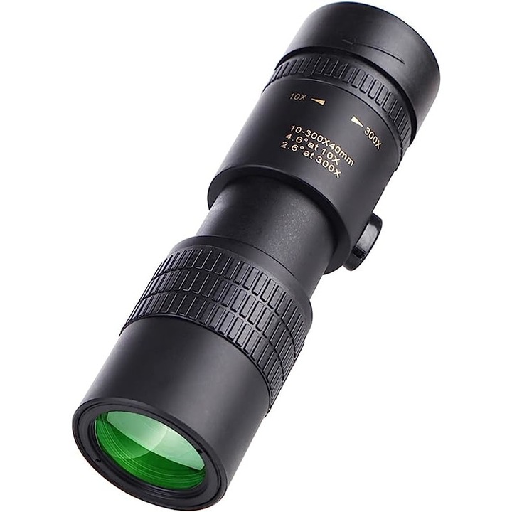 HD Professzionális távcső monokuláris, 10-300X40mm, BAK4 prizma, tiszta látás, kültéri madármegfigyeléshez, vízálló és páramentesítő éjszakai látással