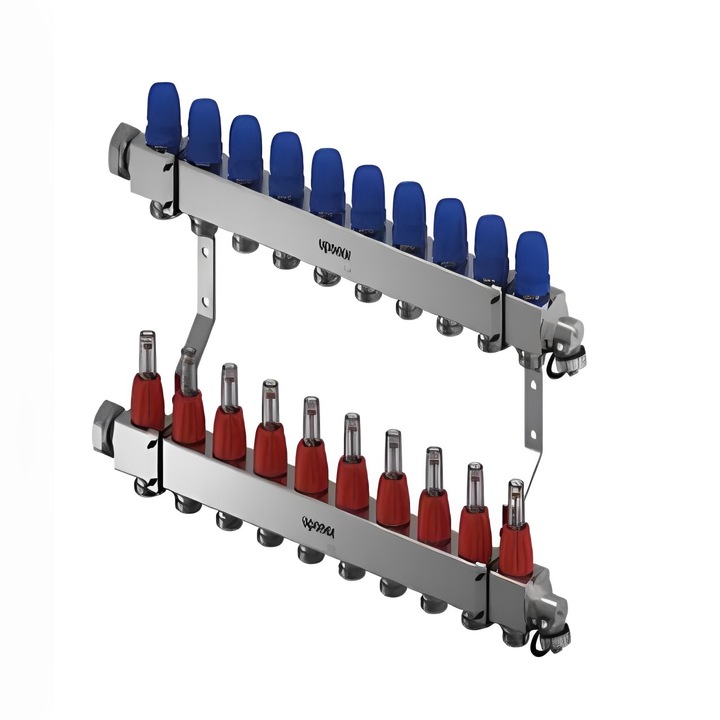 Distribuitor Inox asamblat cu debimetru 10 Cai3/4"