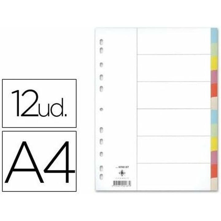Set 25 Separatoare Q-CONNECT, A4, Carton Plastificat, Multicolor