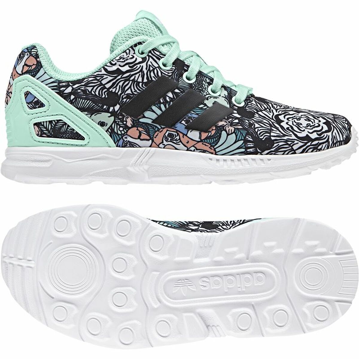 Adidasi copii Adidas ZX Flux Aquamarine sintetic multicolor, 31 EU