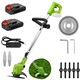 Motocoasa Electrica Premium EMATTERIO®, Cu 2 Acumulatori De 48V, 1 Disc Circular Metalic, 2 Lame Din Otel, 5 Lame Cu Doua Taisuri Din Plastic, Accesorii Incluse, 20000 RPM, Putere 800W, Autonomie Mare, Brat Reglabil, Pentru Lucrari De Intretinere, Verde