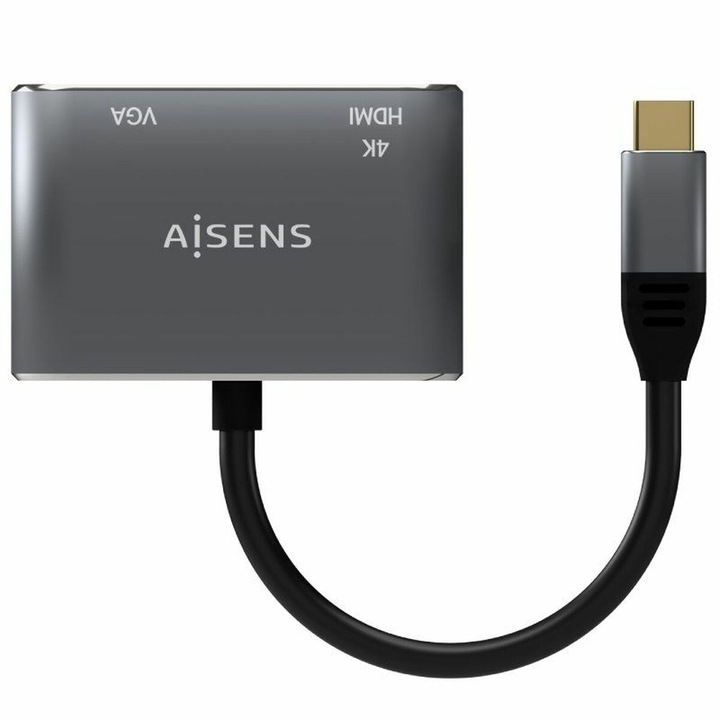 Adaptor HDMI la VGA Aisens A109-0627, 15cm, gri, 2 porturi