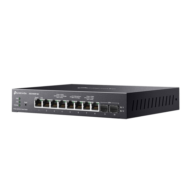 Суич с управление TP-Link SG2210XMP-M2, стенен монтаж, LED, черен, 8xRJ45