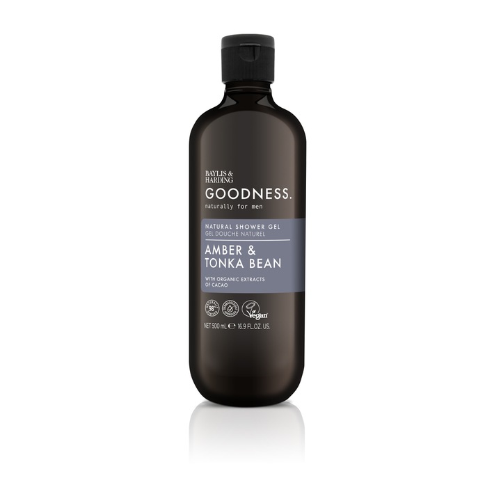 Férfi tusfürdő Baylis & Harding, Goodness- Amber & Tonka Bean, 500 ml