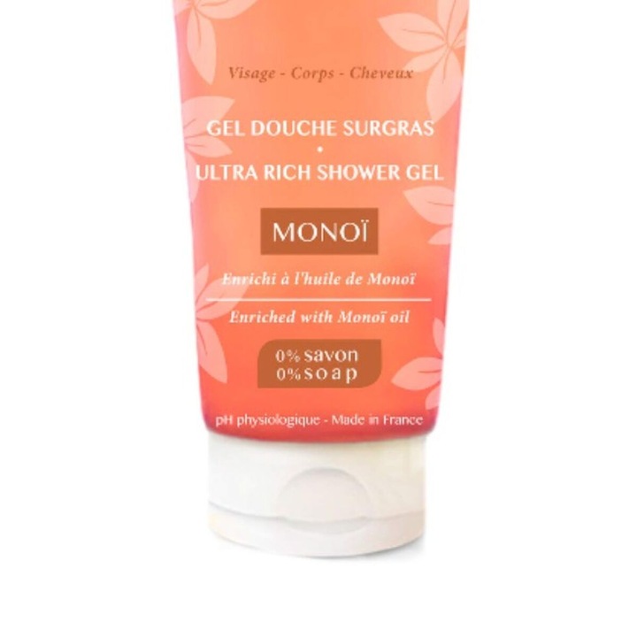 Beauterra Monoi tusfürdő, 2 az 1-ben, parabénmentes, férfiaknak és nőknek, 100 ml