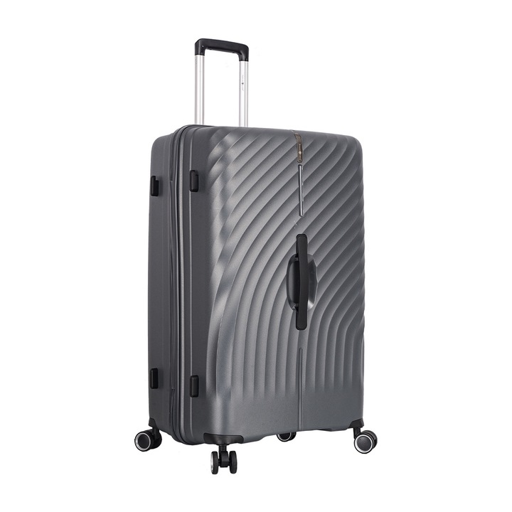 Nagy bőrönd Snowball SW47203, polipropilén, 4 kerekű, TSA számzáras, 79 cm, Antracit