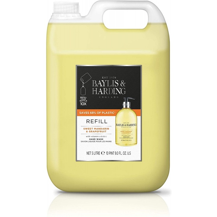 Folyékony szappan tartalék Baylis & Harding - Mandarin & Grapefruit, 5l