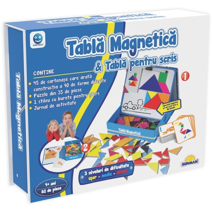 Smile Games, Joc educativ Smile Games, Tableta magnetica, 82 piese