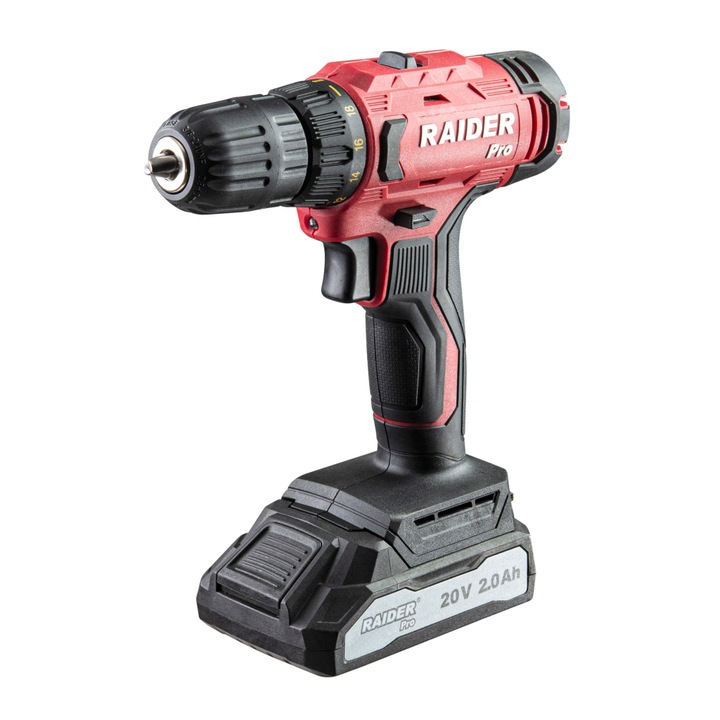 Акумулаторна бормашина Raider R20 RDP-SPCD20 Set, 2 ск., 10mm, 44Nm, 2Ah, куфар, със зарядно и батерия