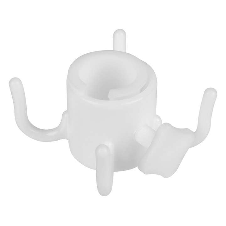 Carlig de plastic pentru umbrela plaja Shopiens®, cu fixare usoara si rapida, 4 agatatori, alb