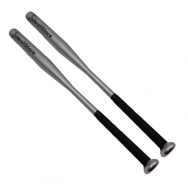 Комплект от две бейзболни бухалки Home Run, Idealstore, алуминий, 80 см, сребро