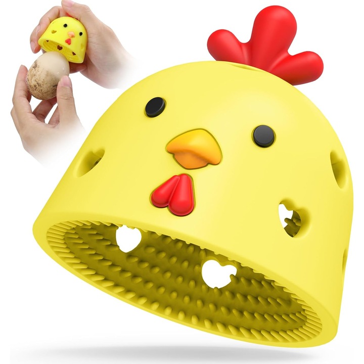 Curatator oua/fructe, silicon, galben