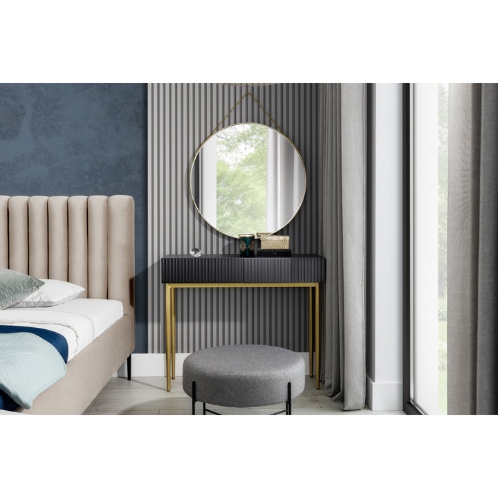 Oglinda Rotunda, Bogart, Nicole, Pentru Baie, 80 x 80 cm, Suspendat, Sticla/Metal, Auriu