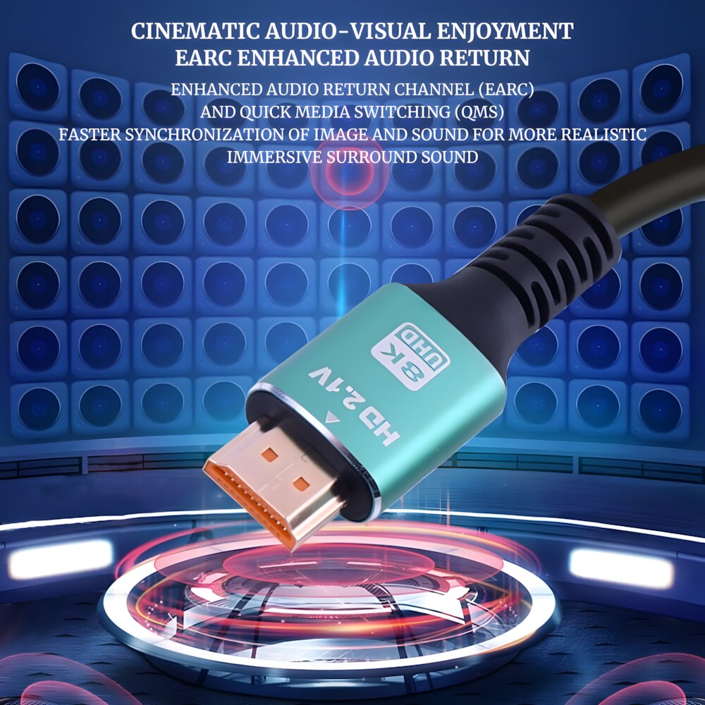 Cavo HDMI con Ethernet ad Altissima Velocità Certificato 8K@60Hz eARC