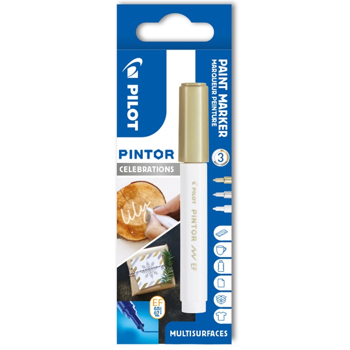 Set markere cu vopsea Pilot Pintor Celebration Mix EF culori metalice