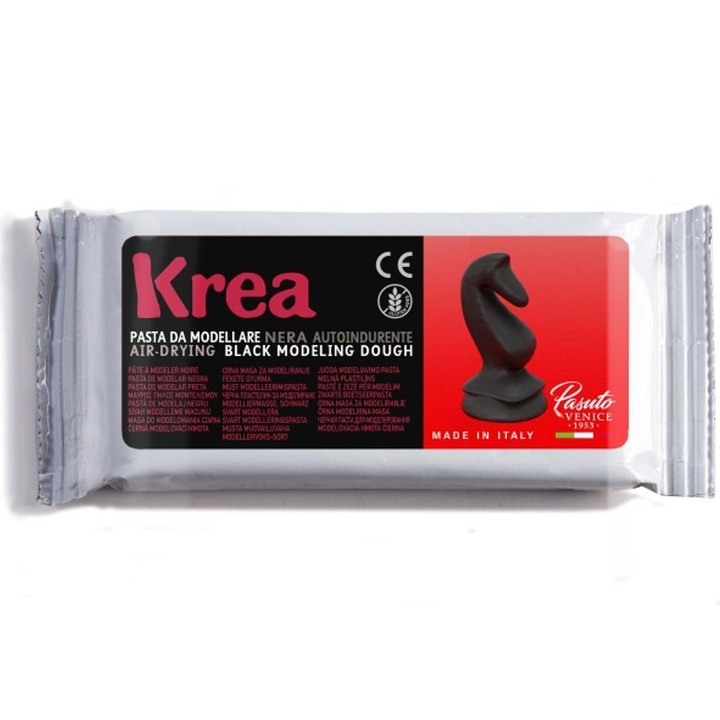 Паста за моделиране Krea Toy Color, Черен, 500 гр