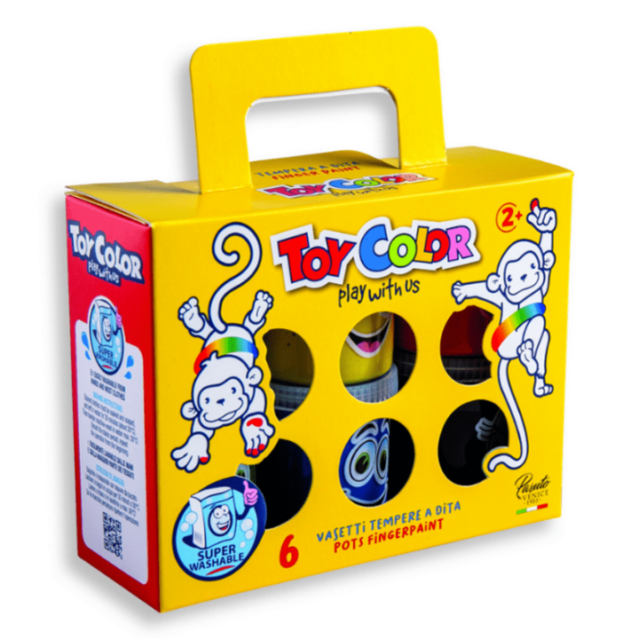 Tempera pentru degete Toy Color 80 ml 6 culori